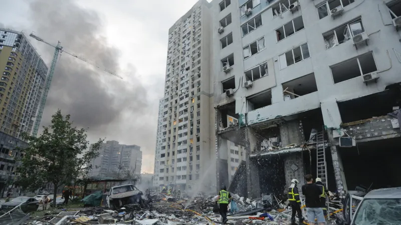 Kyiv Reels from Deadly Strikes As Ukrainian Drones Hit Deep Inside Russia