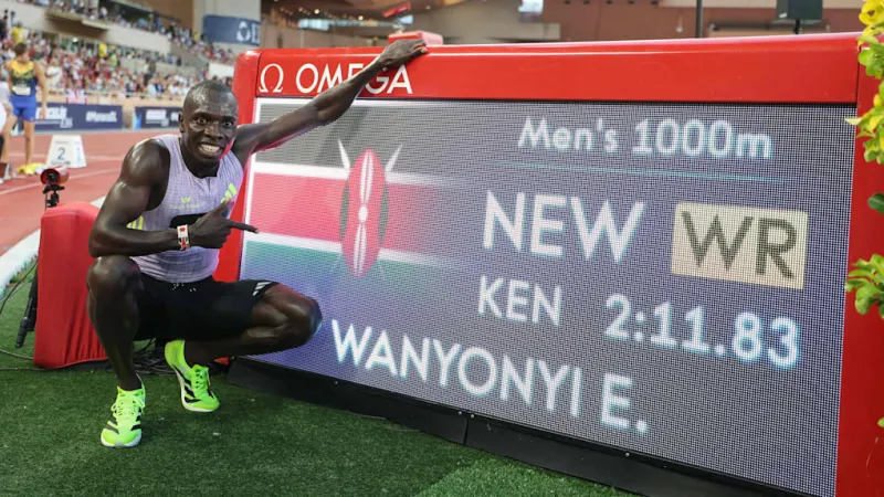 Wanyonyi Shatters 1000-Meter World Record in Monaco Debut