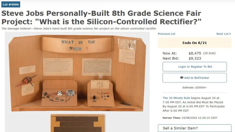 Early Steve Jobs Science Project Auctioned, Expected to Exceed $20,000