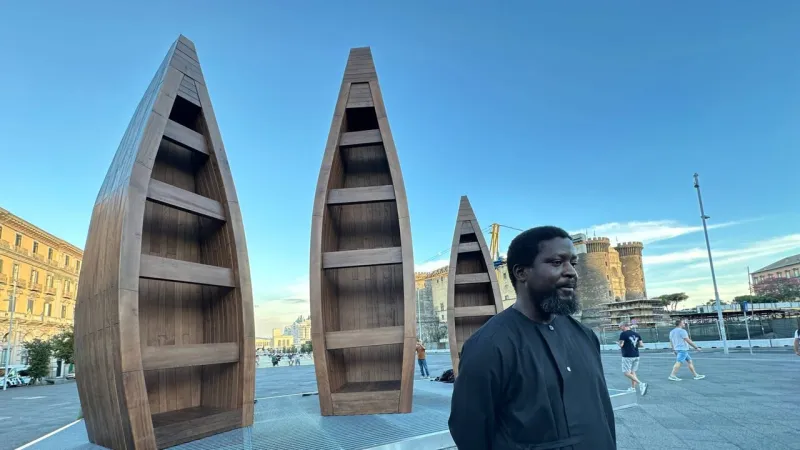 Naples Embraces Ibrahim Mahama's Voyager Art, Symbolizing Global Welcome