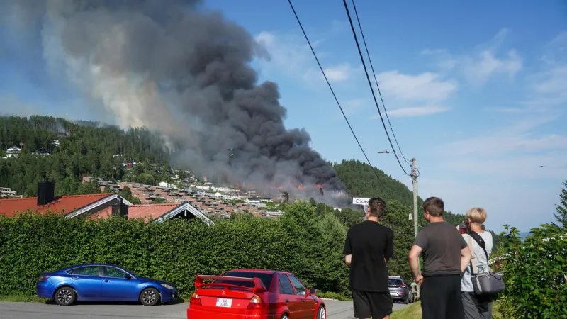 Massive Norway Blaze Destroys 100 Homes; Firefighters Battle Uncontrolled Inferno