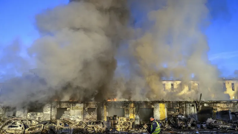 Kyiv Reels from Missile Barrage, Russian Refinery Ablaze