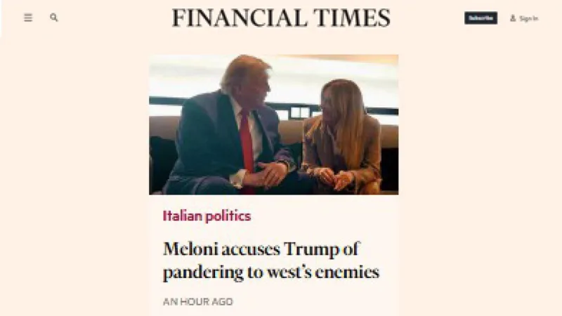 Trump-Meloni Feud Ignites Over Photo Claim; Premier Rejects Imploring