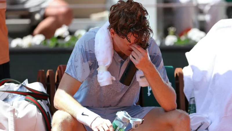 Sinner Collapses Mid-Match at Roland Garros, Citing Energy Loss