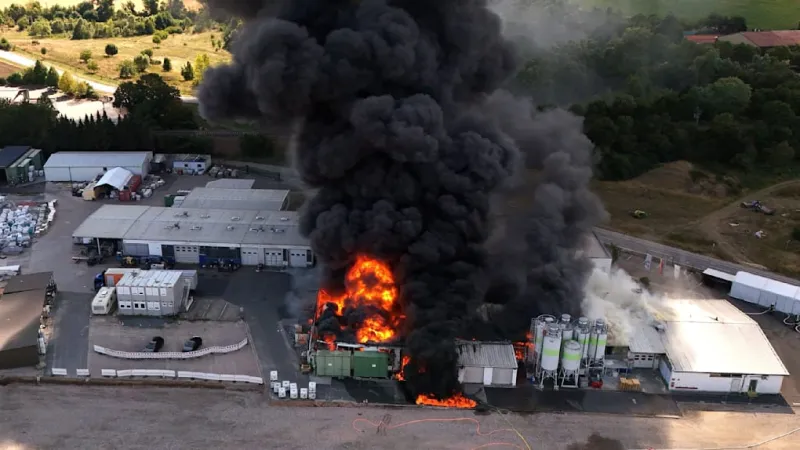 Massive Plastic Plant Fire Forces Residential Evacuations