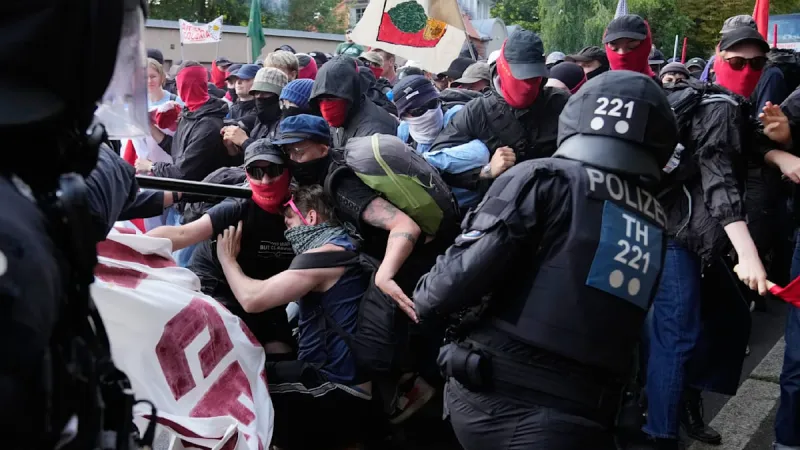 Violent Protests Target AfD Meeting in Erfurt As Police Watch
