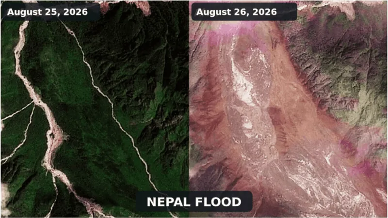 Copernicus Satellites Expose Nepal-Tibet Flash Flood Devastation