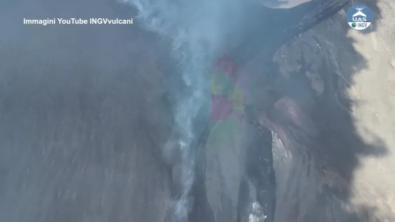 Drone Footage Captures Mount Etna's New Effusive Vent Opening
