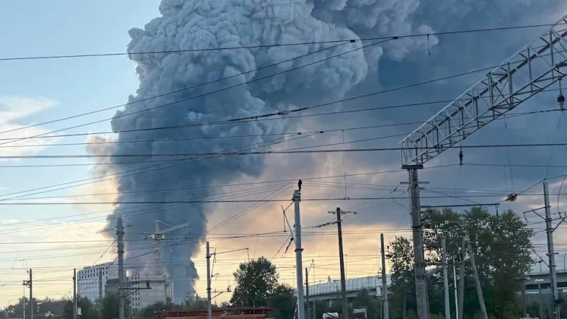 St. Petersburg Ablaze: Ukrainian Drones Strike Logistics Hub, Injuring Three