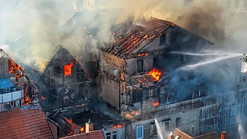Lauterbach Old Town Engulfed: Historic Half-Timbered Buildings Blaze