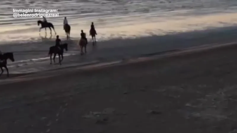 TV Personality Belen Rodriguez Injured in Albarella Beach Horse Fall