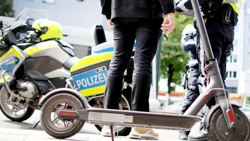 German Police Halt Uninsured E-Scooter Rider in Lütetsburg