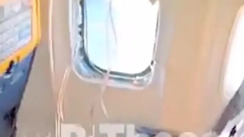 Wife Clings to Husband Dangling from Ryanair Jet After Window Bursts