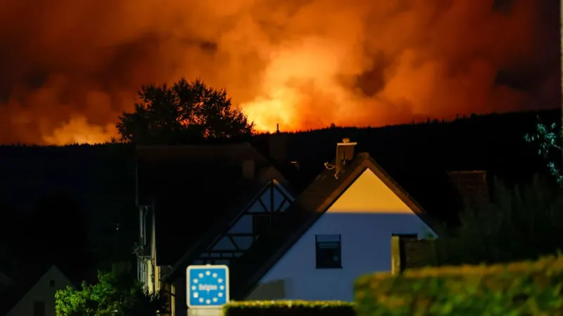 German Border Town Monschau Evacuates As Wildfire Nears Buildings