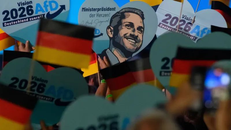 East Germany's Political Quake: AfD Rises to 45%, CDU Trails Third
