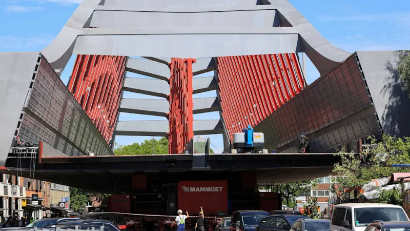 Hamburgs New 3,700-Ton Sternbruecke Bridge Begins Monumental Journey