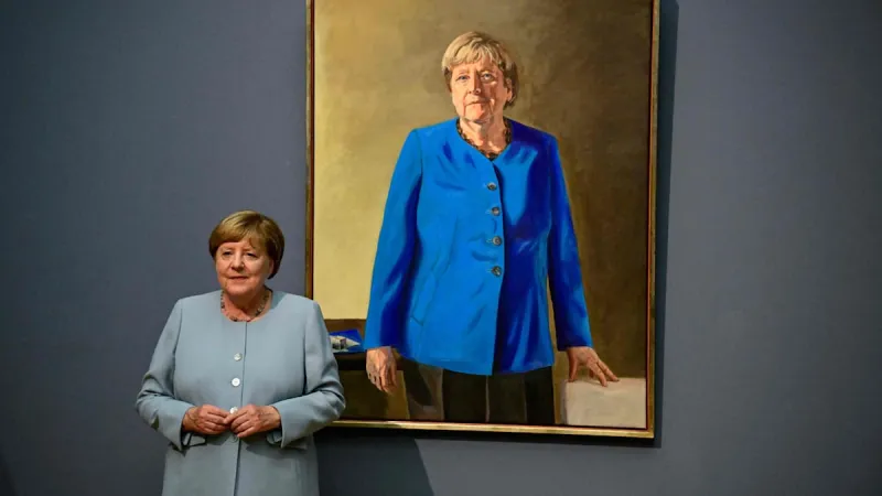 Merkel's Chancellery Portrait Unveiled, Omits Signature Gesture