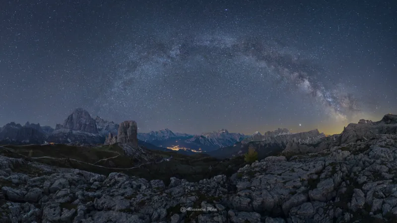 Dolomites Sky Ignites: Auroras, Comets, Milky Way Dazzle Veneto